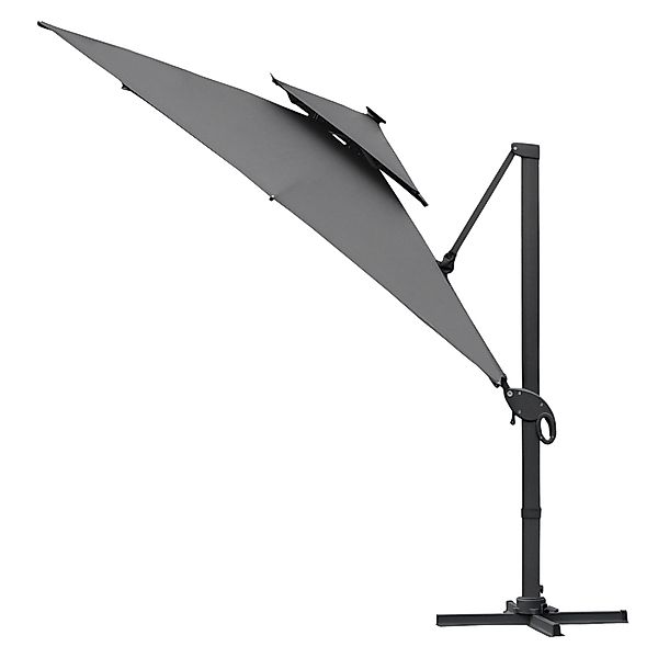 Outsunny Rechteckiger LED-Cantilever-Sonnenschirm, neigbar, drehbar, mit Ku günstig online kaufen