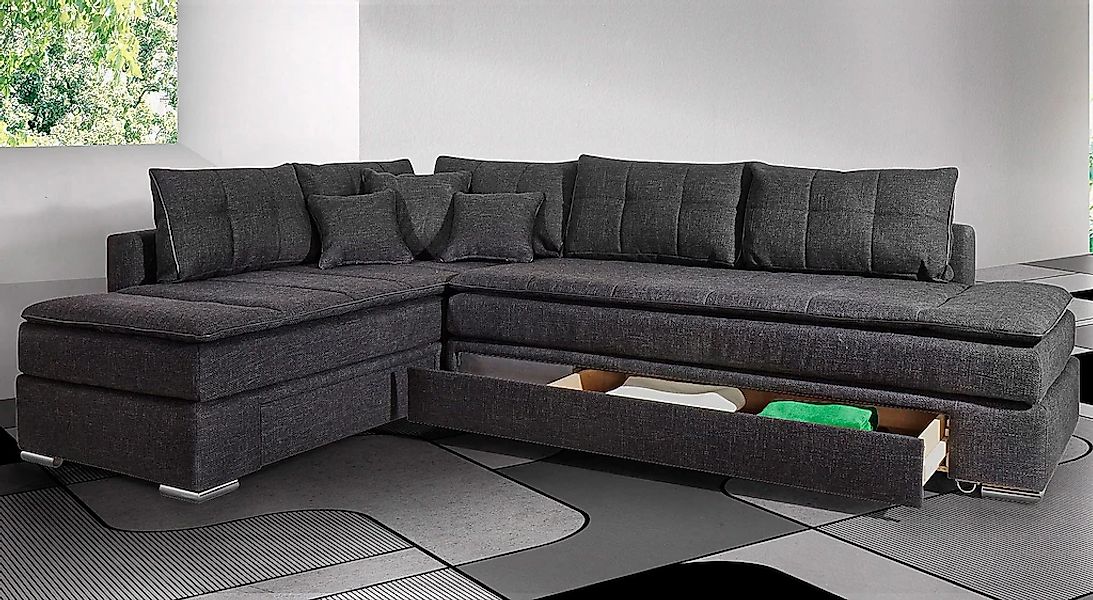 INOSIGN Ecksofa "Boxspringbett Night & Day L-Form mit Dauer-Schlaffunktion günstig online kaufen