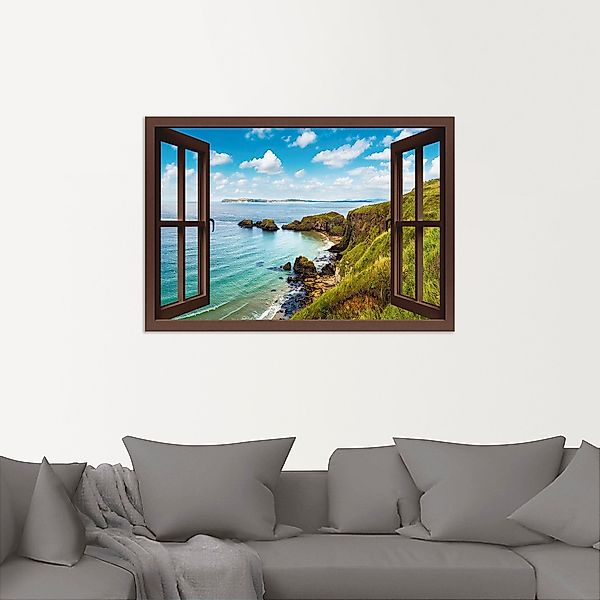 Artland Wandbild "Küstenweg in Nordirland durchs Fenster" Meer Bilder 1 tlg günstig online kaufen