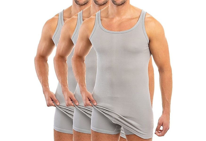 HERMKO Unterhemd 3007 3er Pack extralanges Herren Unterhemd (10 cm) 100% Bi günstig online kaufen