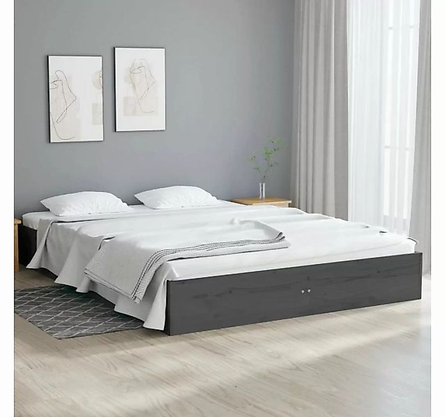 furnicato Bett Massivholzbett Grau 120x190 cm günstig online kaufen