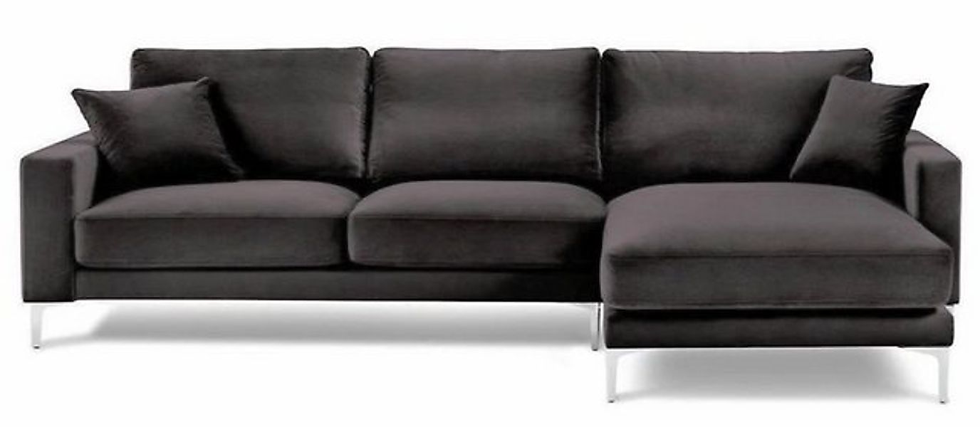 JVmoebel Ecksofa Schwarz Samt Stoff Wohnzimmer Couchen Polster Sofa Sofas S günstig online kaufen
