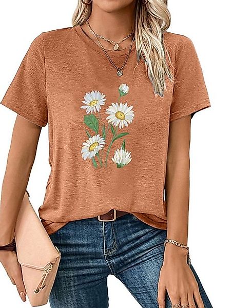 PYL Kurzarmshirt Damen Sommer Casual Basic Rundhalsshirt mit Kurzarm Locker günstig online kaufen