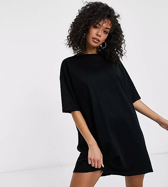 ASOS DESIGN Tall – T-Shirt-Kleid in Schwarz günstig online kaufen