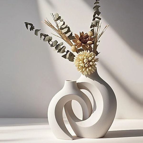 YINDN Dekovase 2er-Set Keramik Vase, Getrocknete günstig online kaufen