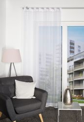 HOME WOHNIDEEN Vorhang »NESSI 2er Pack« Schlaufen 2 Stk. tlg. Uni, Voile, t günstig online kaufen