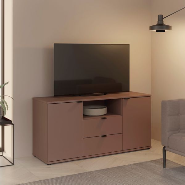 FORTE Lowboard "Ganymede" Breite 129,8cm, TV Board, Stauraum, Schublade; Me günstig online kaufen