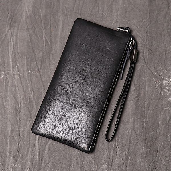 YUBRO-STUDIO Clutch Herren Leder Wristlet Geldbörse günstig online kaufen