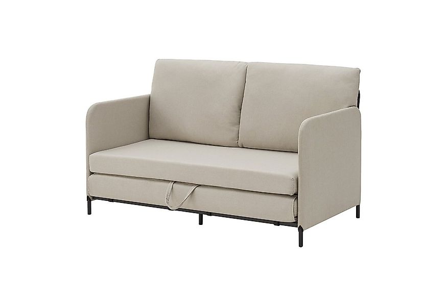 en.casa Schlafsofa, »Soini« mit Liegefunktion 2-Sitzer 78x125x67 cm Beige günstig online kaufen