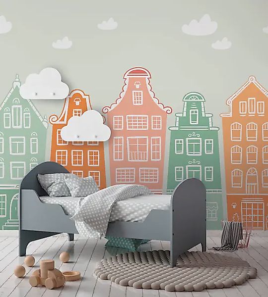 A.S. Création Vliestapete »Fototapete bunte Altstadthäuser Pastell Kinder« günstig online kaufen