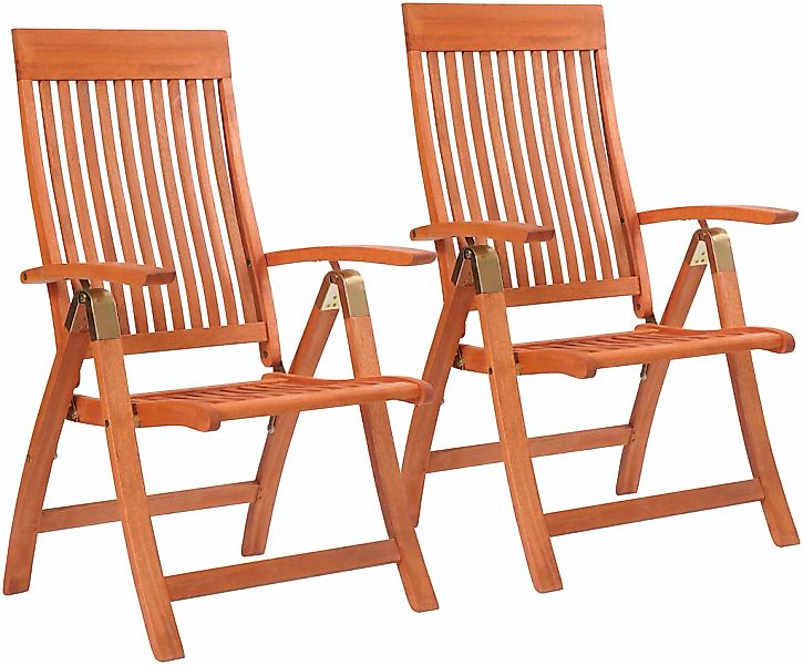 MERXX Gartenstuhl "Bordeaux, Eukalyptusholz" (Set) 2 Stk.klappbar, verstell günstig online kaufen