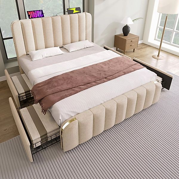HAUSS SPOLE Polsterbett 160X200 mit 4 günstig online kaufen