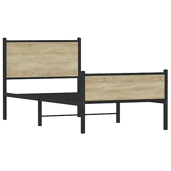 vidaXL Metallbett ohne Matratze Sonoma-Eiche 100x190 cm 4007898 günstig online kaufen