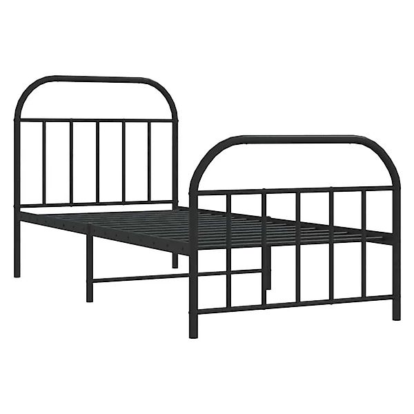vidaXL Bettgestell mit Kopf- und Fußteil Metall Schwarz 90x190 cm 353645 günstig online kaufen