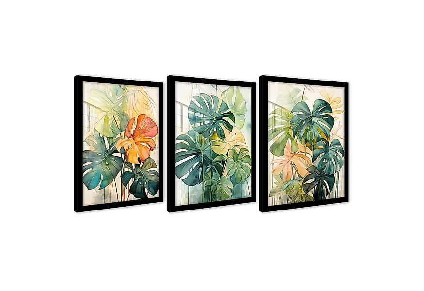 Wallarena Poster SET mit Rahmen Bilder Blätter Wohnzimmer Schlafzimmer Kuns günstig online kaufen