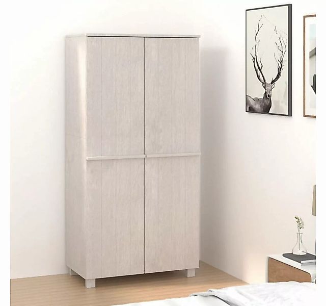 furnicato Kleiderschrank HAMAR Weiß 89x50x180 cm Massivholz Kiefer (1-St) günstig online kaufen