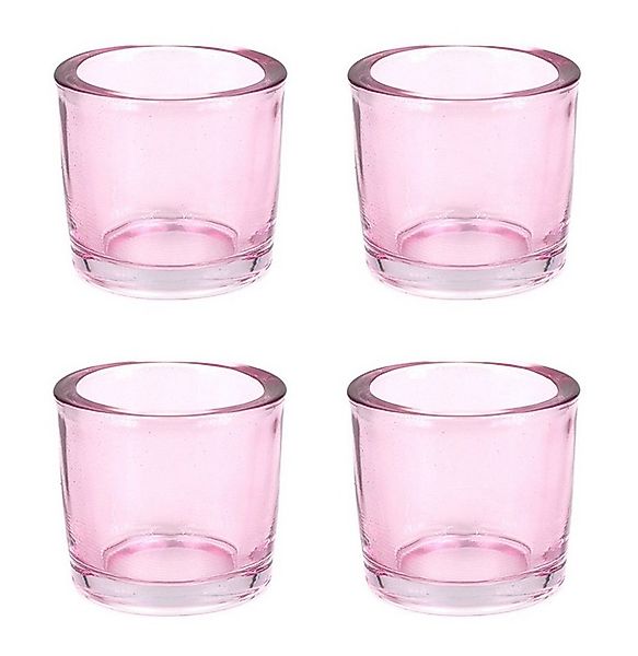 Creativery Teelichthalter, Teelichthalter Glas 6,5x6cm hellrosa 4er Set günstig online kaufen