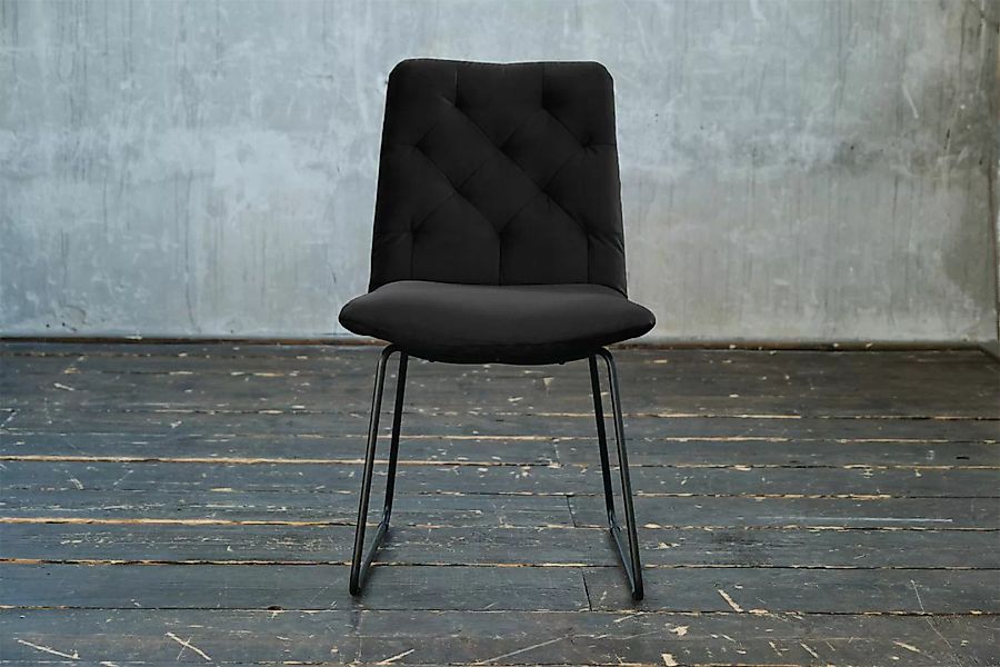 KAWOLA Stuhl NEW CHARME Esszimmerstuhl Velvet schwarz günstig online kaufen