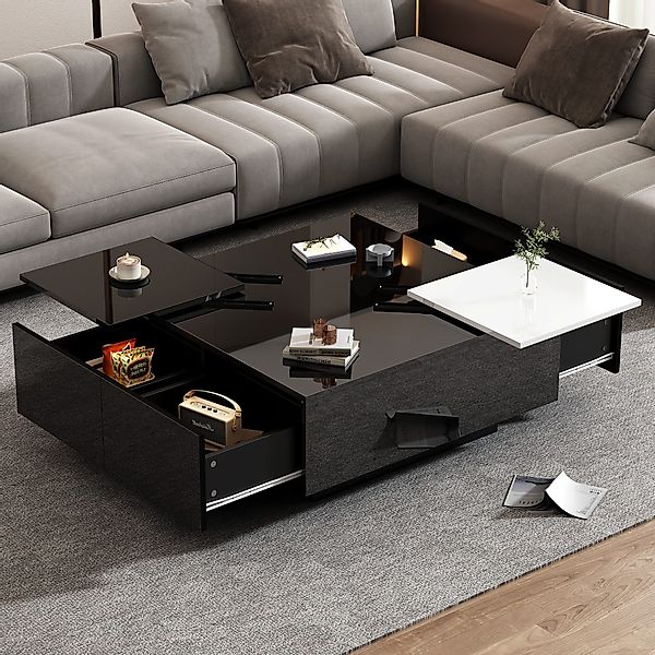 OKWISH Couchtisch mit kleine verschiebbare Tischplatte günstig online kaufen