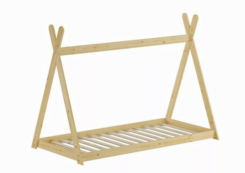 ERST-HOLZ Bett Kinderbett Spielbett Tipi Bett 90 x 200 Kiefer Massiv, Kiefe günstig online kaufen