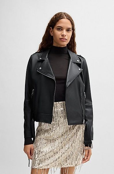 BOSS ORANGE Lederjacke "Sameli Premium Damenmode", mit Ziergürtel günstig online kaufen