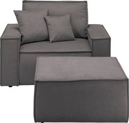 andas Loveseat "FINNLEY, Loveseat & Hocker im Set, trendige Stoffe, inkl. Z günstig online kaufen