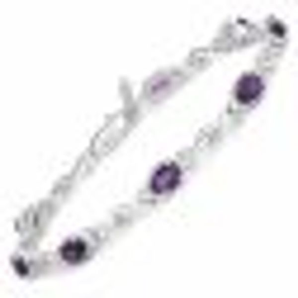 Armband 925-Sterling Silber rhodiniert Glänzend Amethyst lila günstig online kaufen