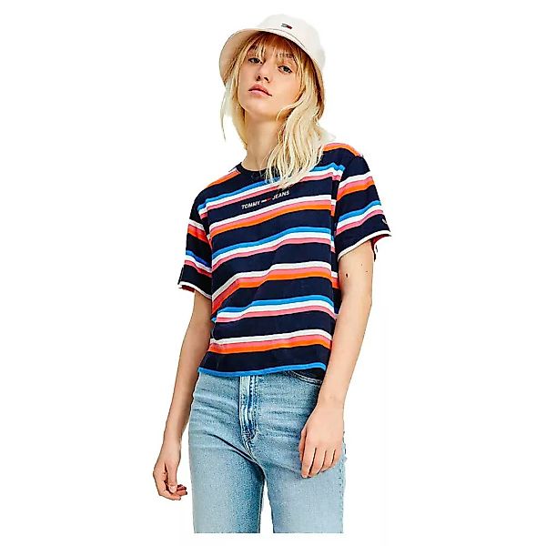 Tommy Jeans Bxy Crop Stripe Kurzärmeliges T-shirt M Twilight Navy / Multi günstig online kaufen