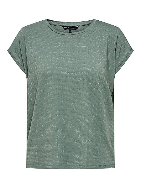 ONLY T-Shirt Rundhalsausschnitt, Modische Glitzer Naht günstig online kaufen