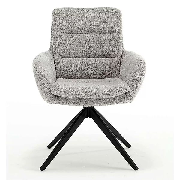 Graue Stühle mit Armlehnen Gestell drehbar 63 cm breit (2er Set) günstig online kaufen