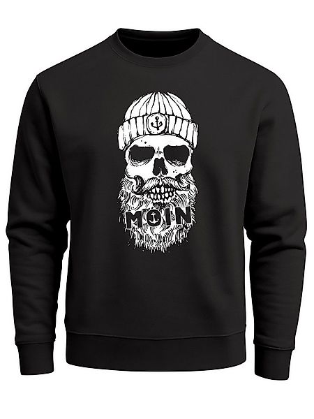 Neverless Sweatshirt Sweatshirt Herren ohne Kapuze Frontprint Moin Skull To günstig online kaufen