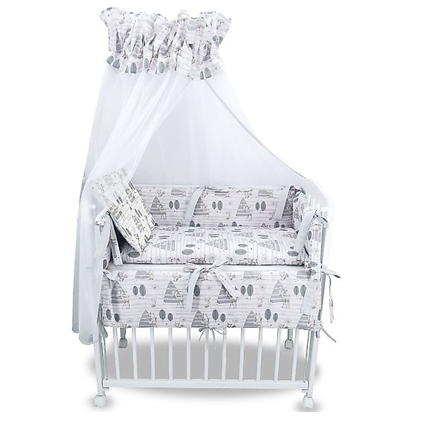 Baby-Delux Beistellbett Babybett Waldfreunde grau, 10-tlg., günstig online kaufen