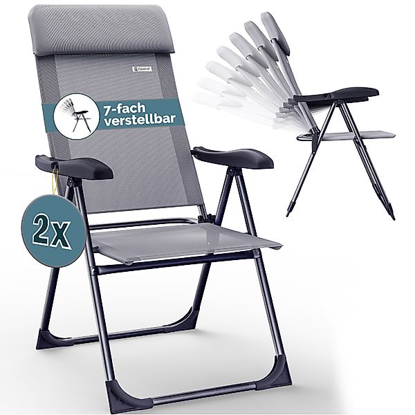 Casaria Gartenstuhl, Klappbar 2er Set 7-fach günstig online kaufen