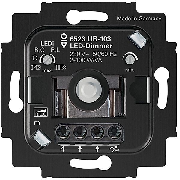 Busch-Jaeger Dimmer Drehdimmer LED 2-400W Schwarz 1 Stück günstig online kaufen