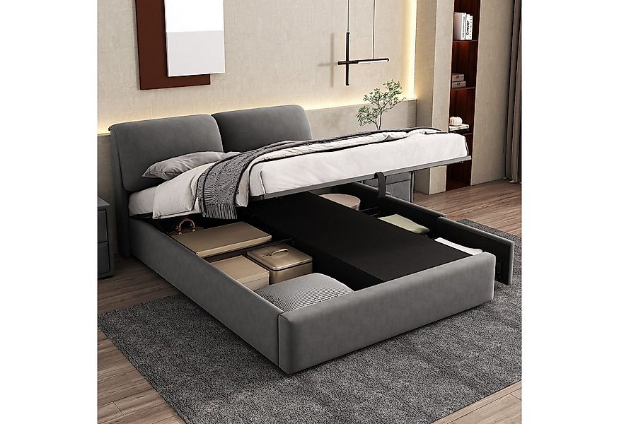 REDOM Polsterbett Hydraulisches Bett (140*200cm, ohne Matratze), mit 3 Schu günstig online kaufen
