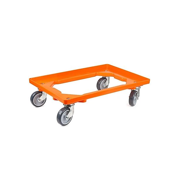 PROREGAL Transportroller für Euroboxen 60 x 40 cm mit Gummiräder Orange Off günstig online kaufen