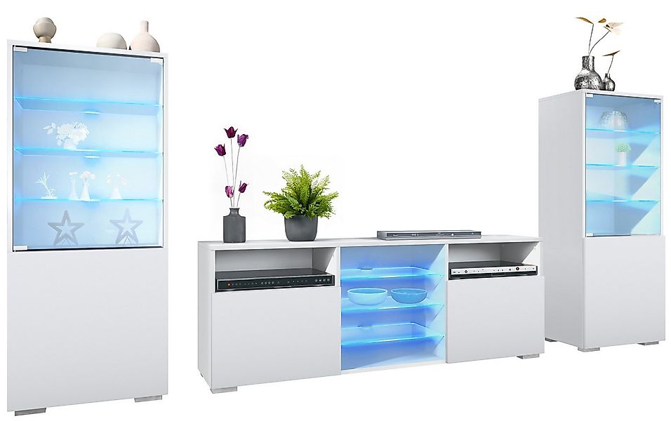 Vladon Wohnwand Granada, (Anbauwand, bestehend aus 2 Vitrinen, 1 TV-Board u günstig online kaufen