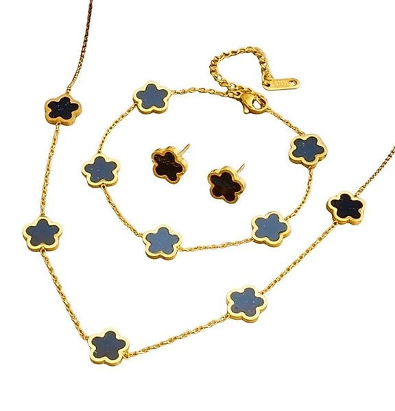 Lale Collection® Schmuckset Gold Kleeblatt Schmuck-Set günstig online kaufen