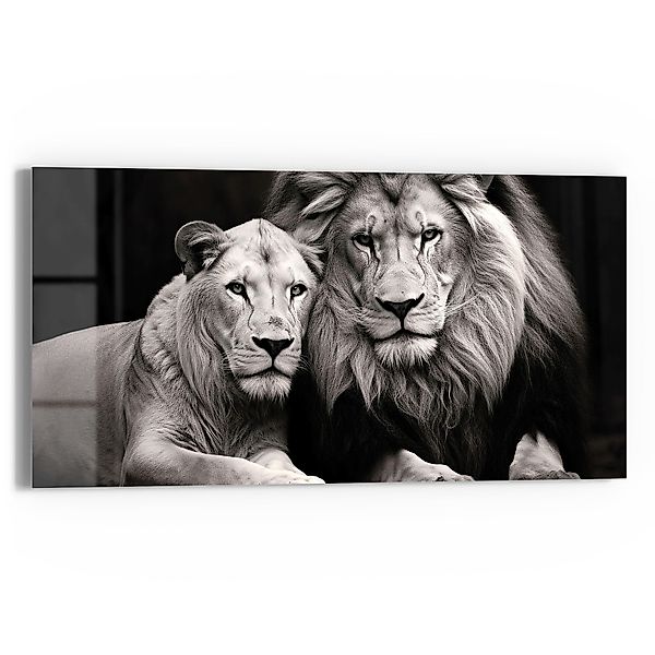 DEQORI Glasbild 'Stolzes Löwenpaar', 'Stolzes Löwenpaar', günstig online kaufen