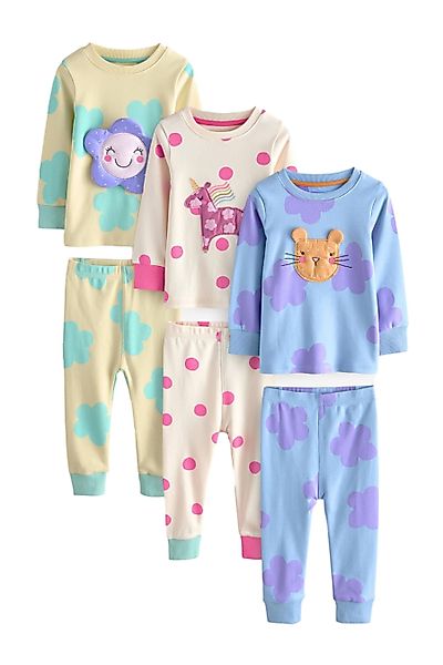 Next Pyjama Ballerina-Schlafanzug aus Baumwolle, 3er-Pack günstig online kaufen