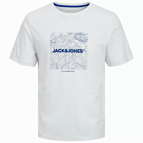 Jack & Jones Rundhalsshirt Jack&Jones XXL T-Shirt weiß Logo-Frontprint JJLI günstig online kaufen