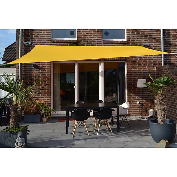 Vierecksonnensegel mit Regenschutz 300 cm x 400 cm Sonnengelb günstig online kaufen