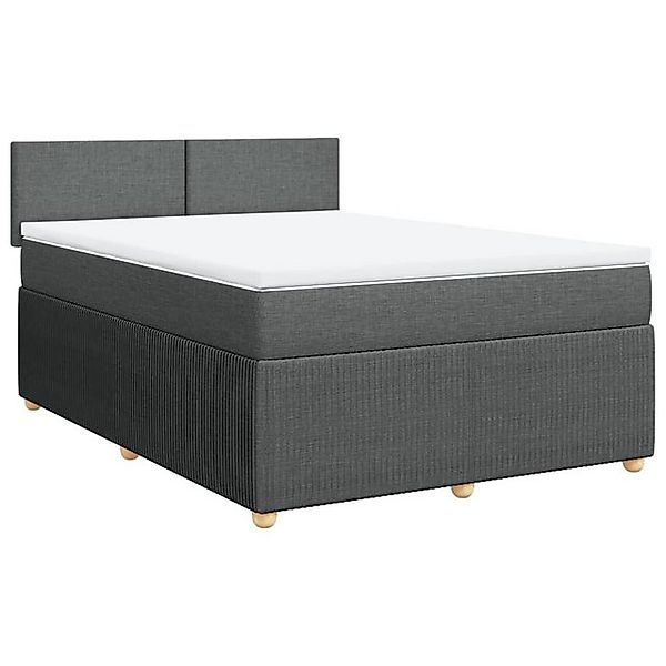 vidaXL Boxspringbett Boxspringbett mit Matratze Dunkelgrau 160x200 cm Stoff günstig online kaufen