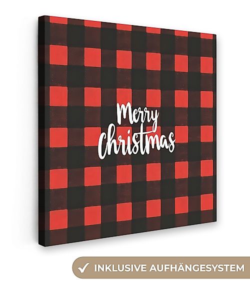 OneMillionCanvasses® Leinwandbild Kariert - Rot - günstig online kaufen