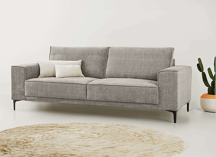 PLACES OF STYLE 3-Sitzer "3er Sofa Oland, Struktur, Flachgewebe, Luxus-Micr günstig online kaufen