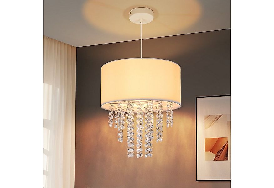 ZMH Pendelleuchte Esszimmer E27 Modern Kristall Stoff Hängeleuchte Wohnzimm günstig online kaufen