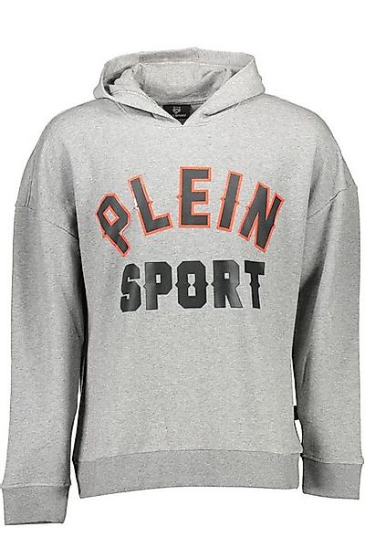 PLEIN SPORT Sweatshirt Grauer Herren-Kapuzenpullover mit Print und Logo günstig online kaufen