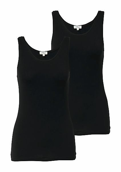 s.Oliver Tanktop, (2 tlg.), 2-er Pack, Sommertop, mit Stretch günstig online kaufen