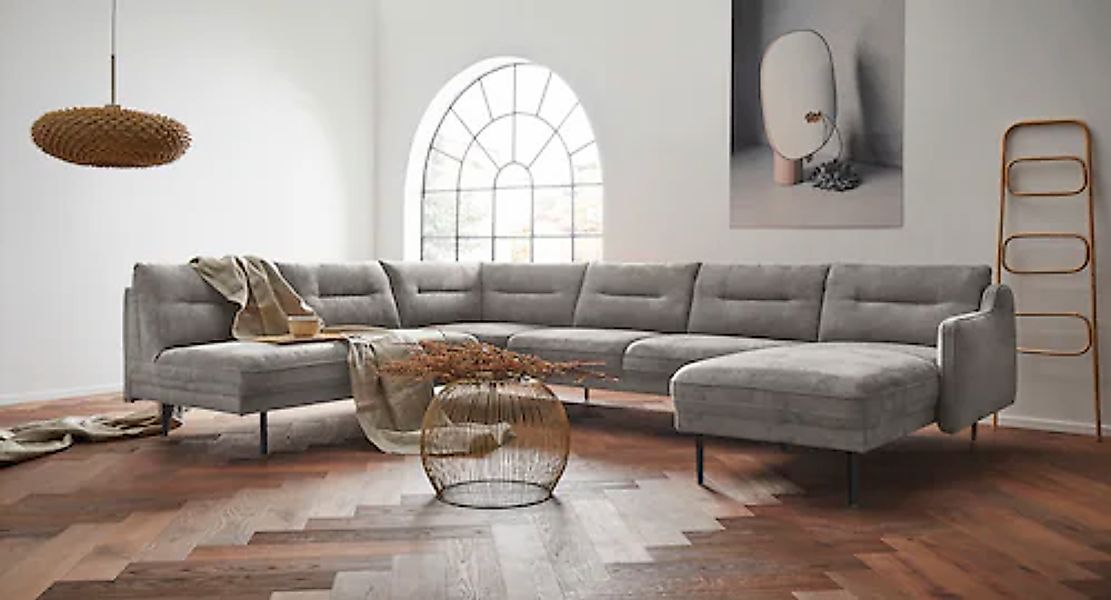 Home affaire Wohnlandschaft »Nordfyn U-Form« edles Design in 3 Bezugsqualit günstig online kaufen