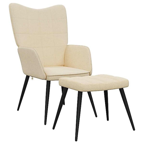 vidaXL Sessel Relaxsessel mit Hocker Creme günstig online kaufen